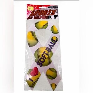 Softball Ribbon Car Magnet